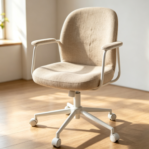 Simple Linen Fabric Adjustable Office Chair with Casters