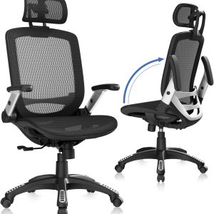 Ergonomic Mesh Office Chair, High-Back Home Computer Chair with Headrest